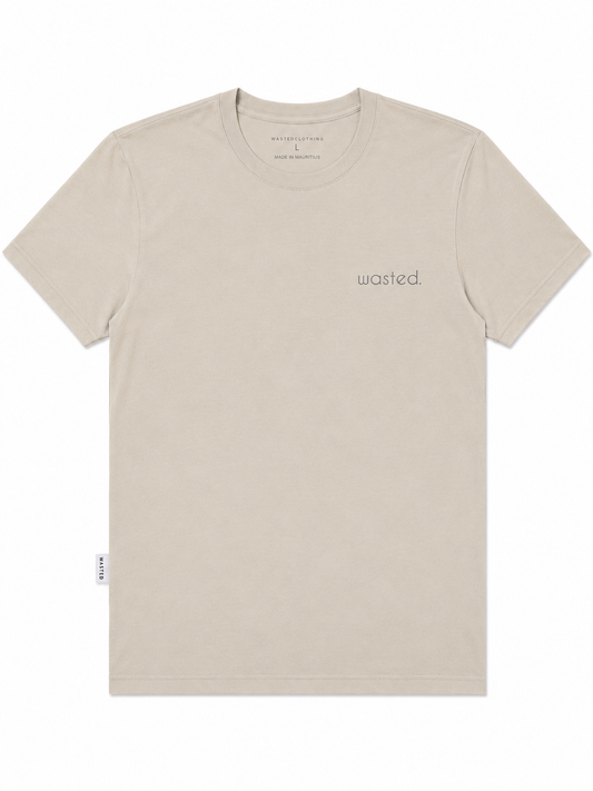 WASTED. ESSENTIAL TEE – SAND  Clean. Timeless. Built for everyday wear.