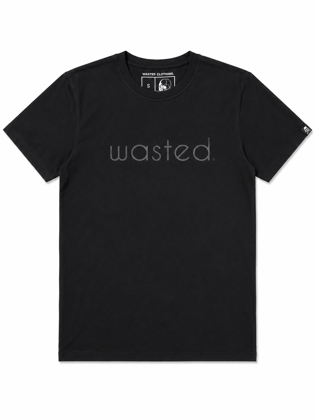 WASTED. ESSENTIAL TEE – GLOSSY CAVIAR  Minimal by design. Premium by nature.