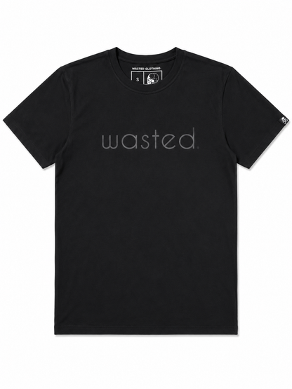 WASTED. ESSENTIAL TEE – GLOSSY CAVIAR  Minimal by design. Premium by nature.