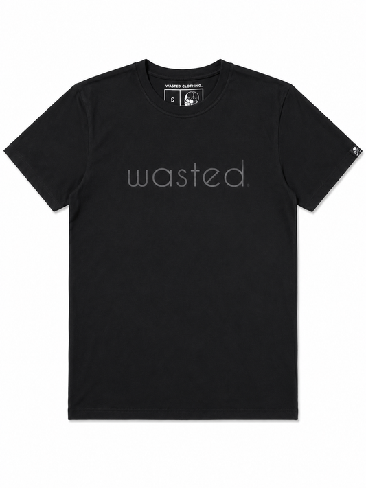 WASTED. ESSENTIAL TEE – GLOSSY CAVIAR  Minimal by design. Premium by nature.