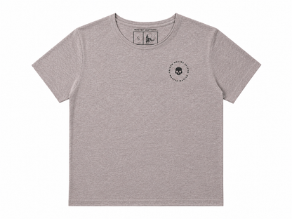 Wasted Clothing girl tee in grey, front view